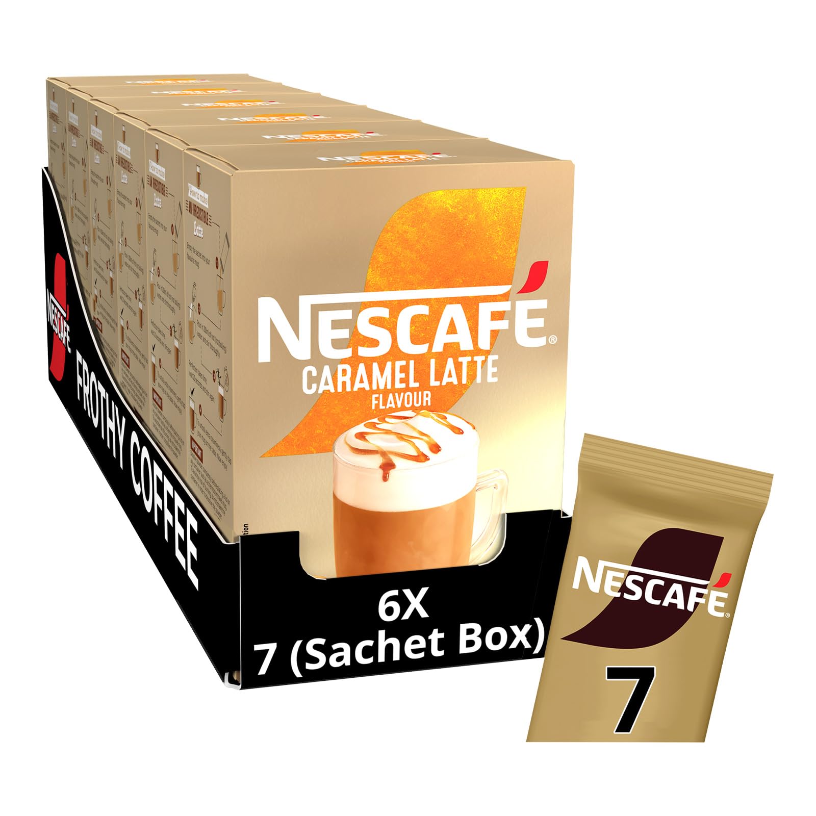 Amazon.com : NESCAFÉ LATTE Caramel Instant Coffee Sachets x7 (Pack